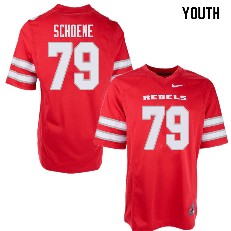 Youth UNLV Rebels #79 Daniel Schoene College Football Jerseys Sale-Red